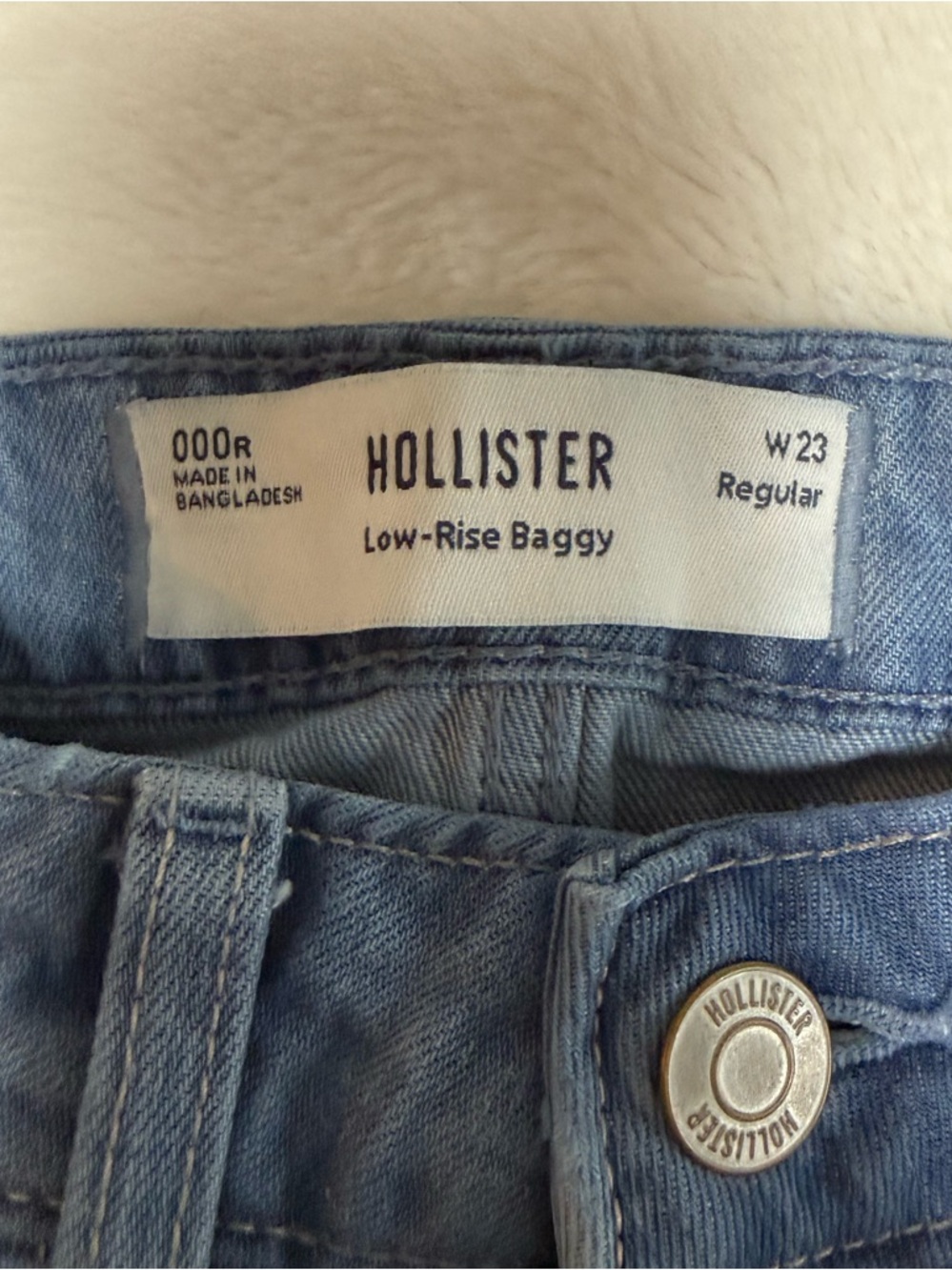 HOLLISTER Low Rise Baggy Wide Leg Jeans Blue Size 23 GUC - Picture 6 of 13